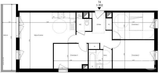 Afficher la photo en grand Appartement T4 à vendre - 4 pièces - 80.45 m2 - LAVAL - 53 - PAYS-DE-LOIRE - Century 21 Dréano Immobilier