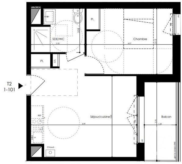 Afficher la photo en grand Appartement T2 à vendre - 2 pièces - 38.55 m2 - LAVAL - 53 - PAYS-DE-LOIRE - Century 21 Dréano Immobilier